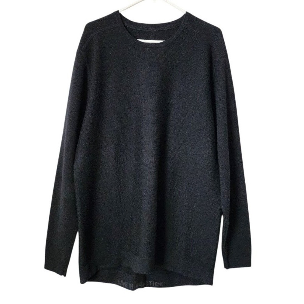LULULEMON 100% Merino Wool Knit Crewneck Sweater Black‎ Athleisure